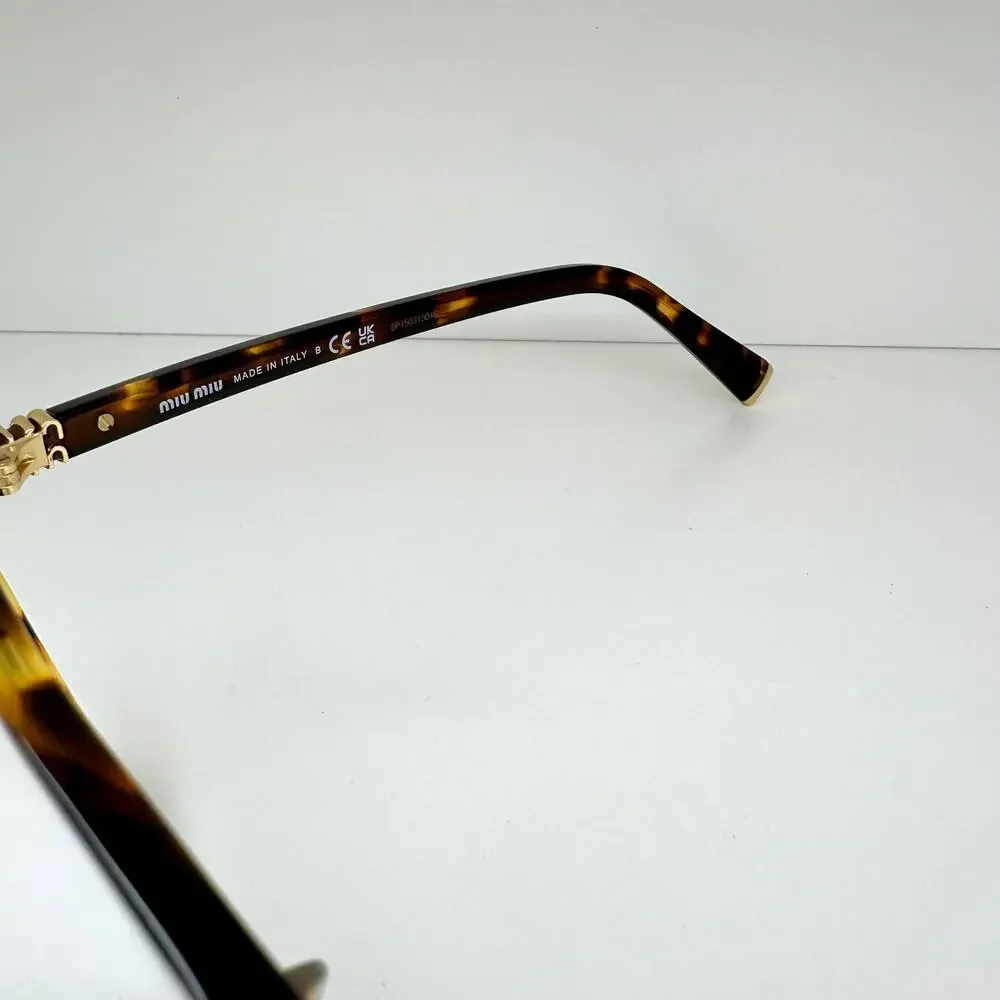 MIU MIU Womens Eyeglasses Brown Panto Square Honey Havana Full Rim Frames 52mm